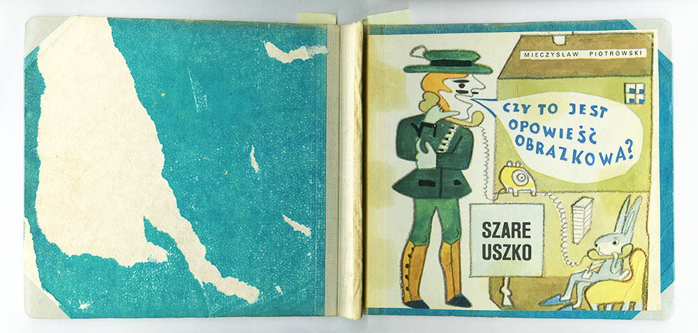 "Bunny Grey Ears" / "Zajączek szare uszko", written and illustrated by Mieczysław Piotrowski 